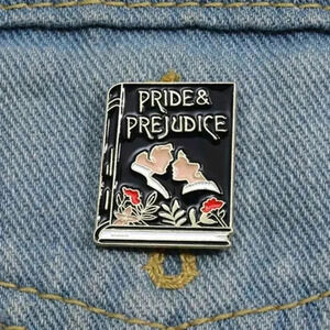 Pride and prejudice Jane Austen book novel collector pin brooch enamel charm pur